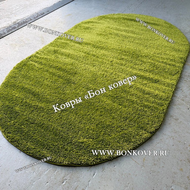 Витебский Овальный Ковер С Длинным Ворсом Зеленый