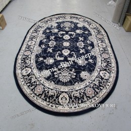 Турецкий Ковер Для гостиной дизайн 79 синий Овал